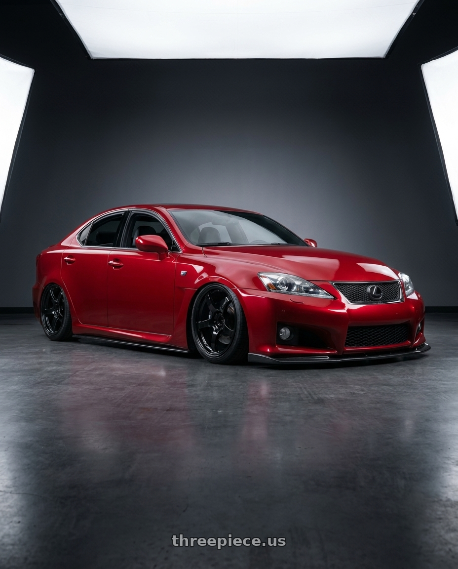 2012 Lexus IS-F with Gram Lights 57CR 5x114.3 19x8.5+35 Glossy Black wheels