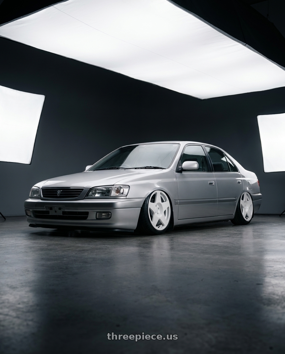 2001 Toyota corona premio with fifteen52 TARMAC 5x114.3 18x8.5 +30 RALLY WHITE (GLOSS WHITE) wheels