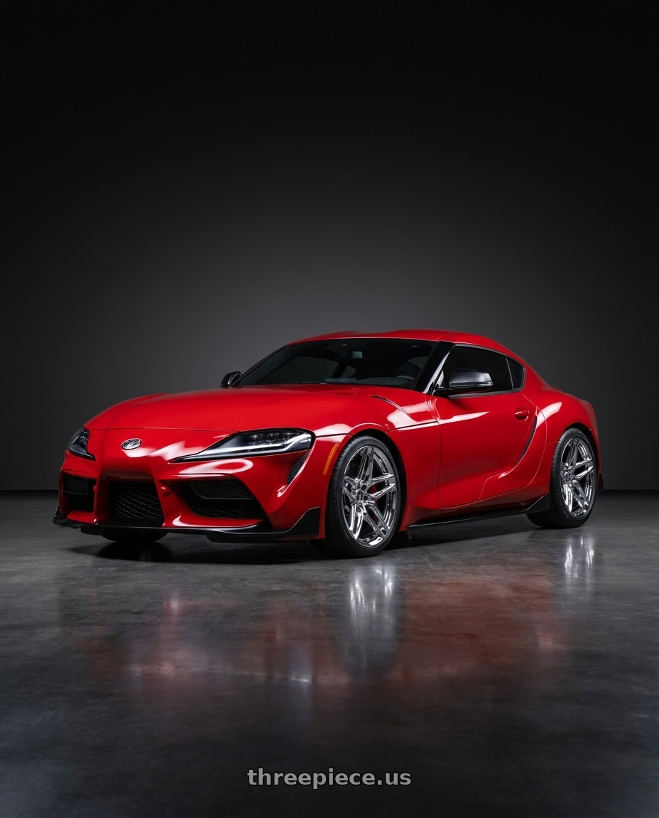 2020 Toyota GR Supra with HERITAGE WHEEL EBISU MONOC 5x112 19x9.5 +38 CHROME wheels