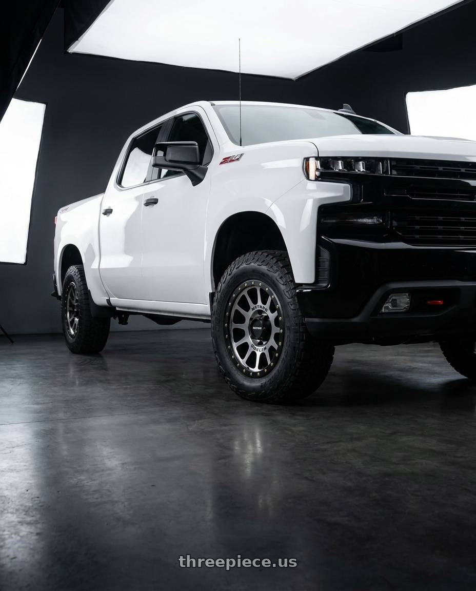 2021 Chevrolet Silverado 1500 LT with Method Race Wheels 305MB NV 6x139.7 17x8.5 +0 MACHINED - MATTE BLACK LIP wheels