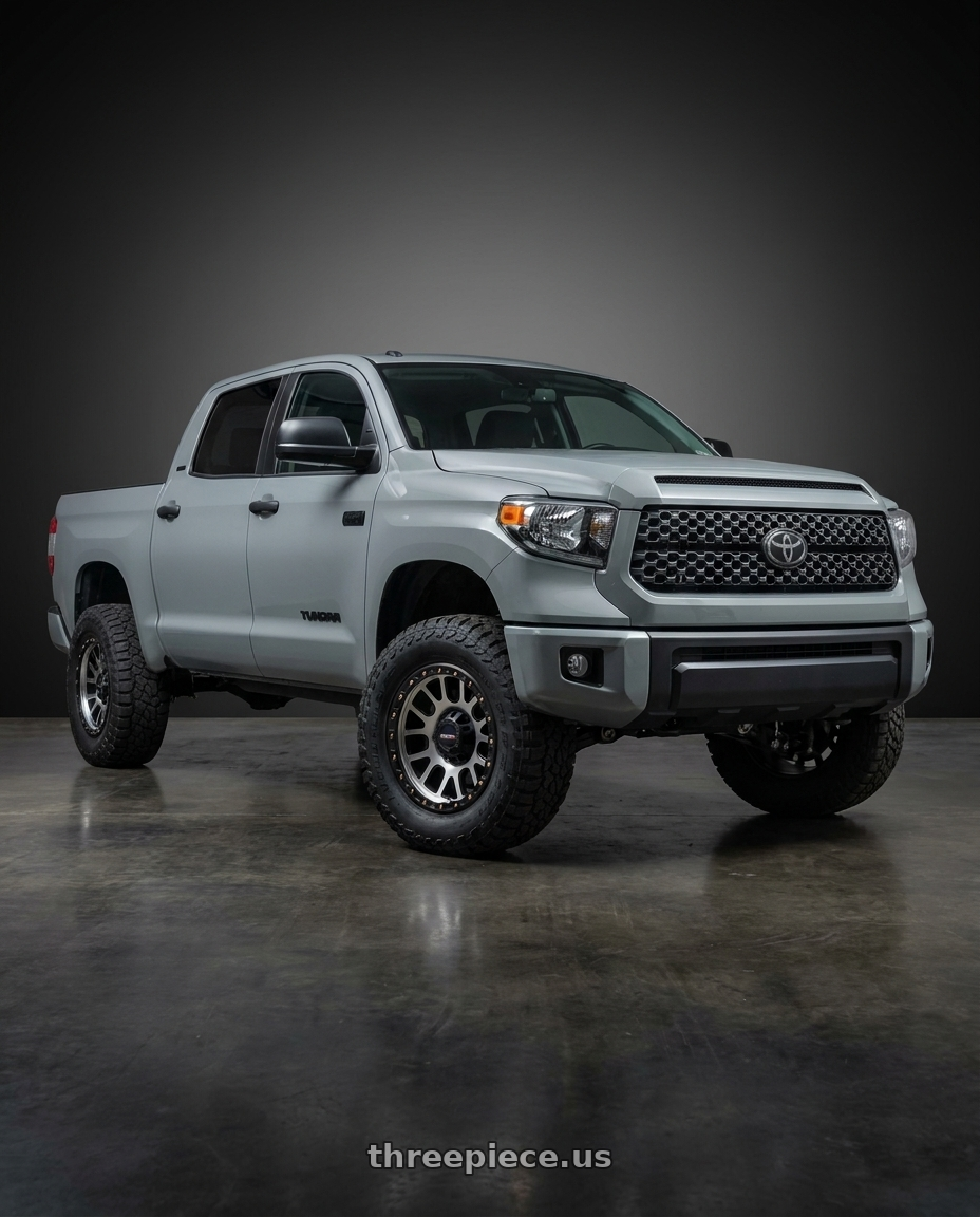 2018 Toyota Tundra with Vision Off-Road 111 Nemesis 5x150 20x9+18 Matte Black Machined Face wheels