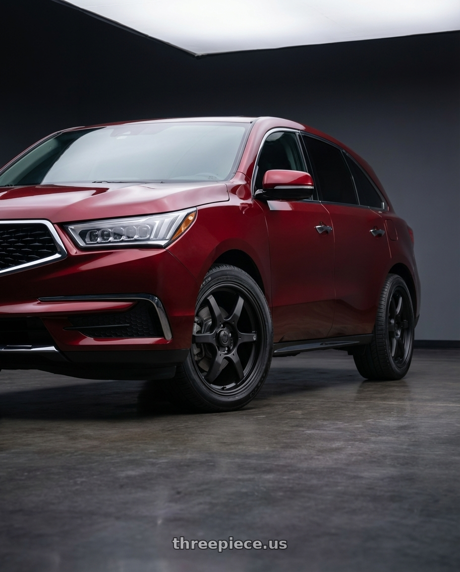 2018 Acura MDX with Konig Backbone 5x114.3 18x8+35 Matte Black Milling Logo on Spoke wheels