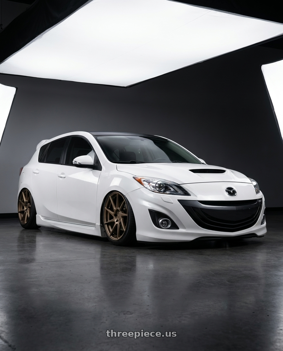 2012 Mazda Mazdaspeed3 with Aodhan AH09 5x114.3 18x9.5 +35 Matte Black wheels