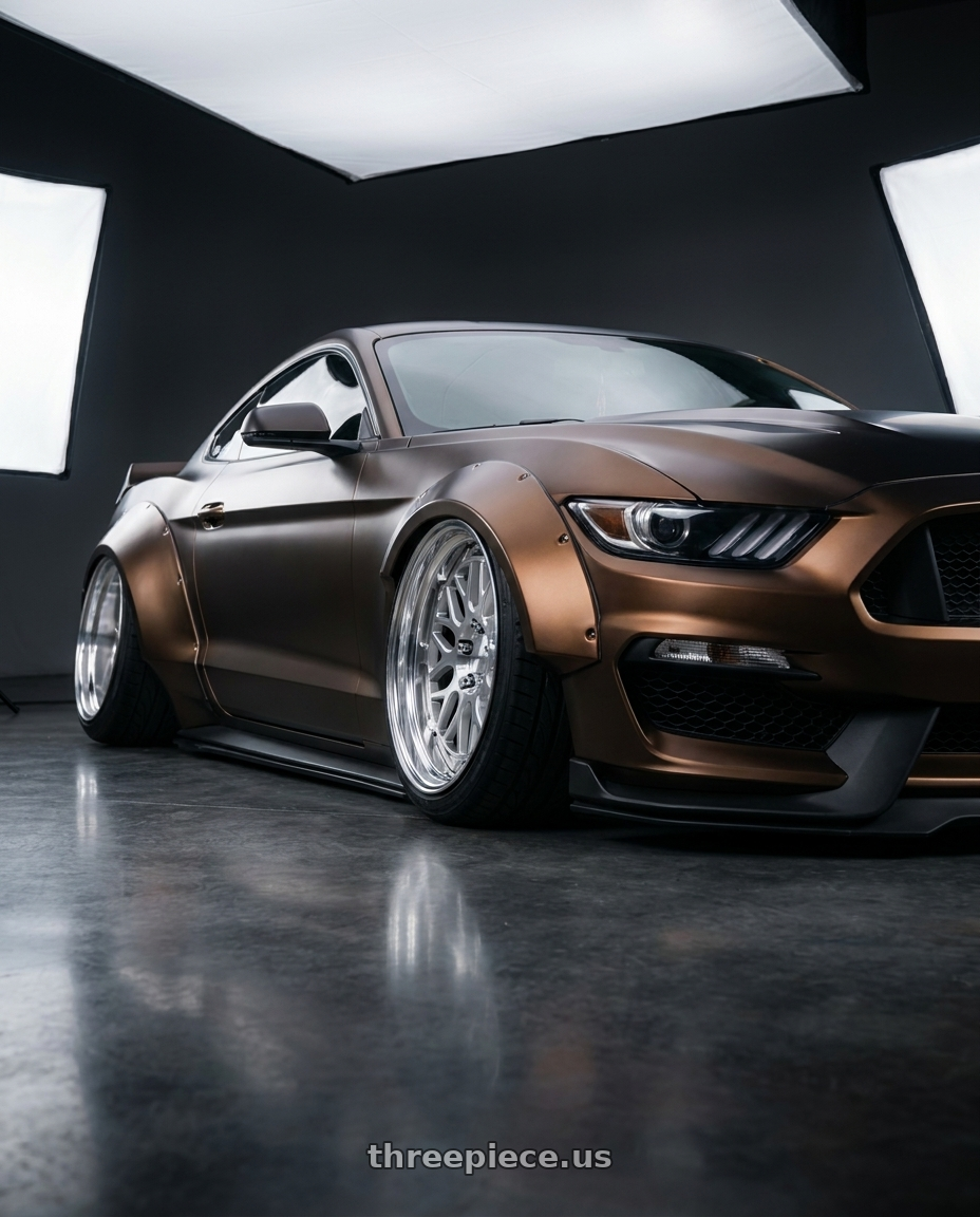 2017 ford mustang  with Work Seeker Mx 4x100 18x10.5+38 R Disk Matte Silver Polish wheels