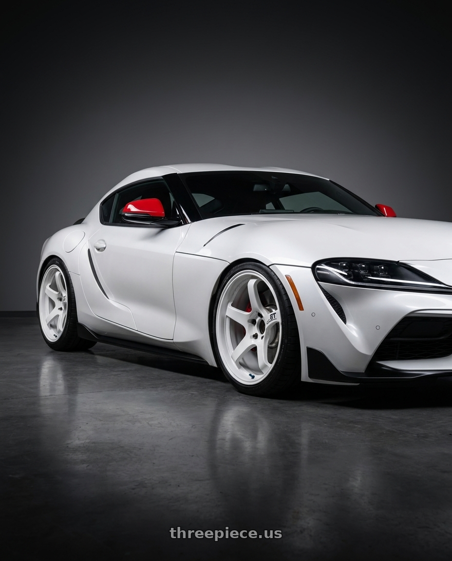 2026 toyota GR supra final with Advan Racing GT PV 5x112 19x10.0 +30 RACING WHITE wheels