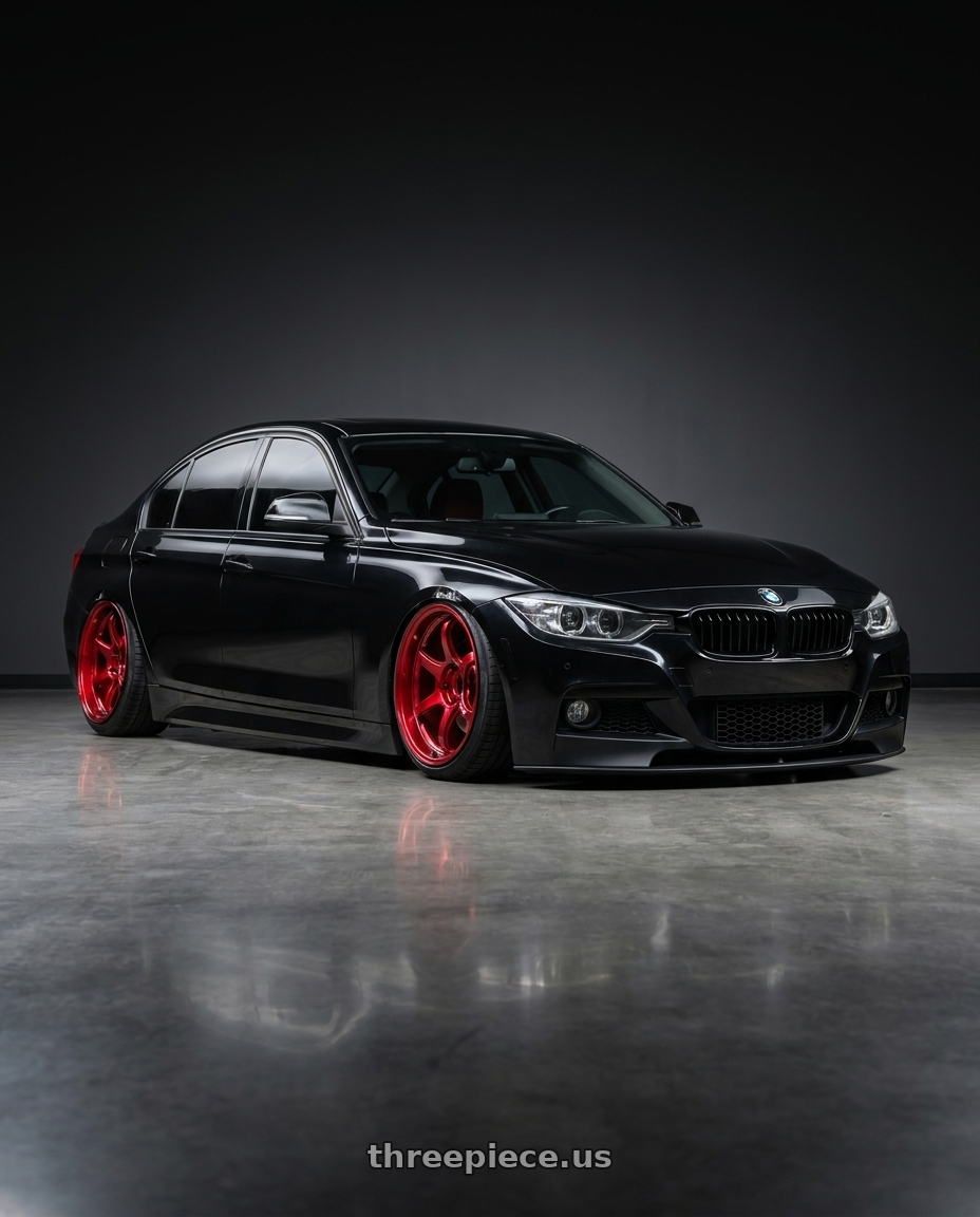 2016 bmw 328i xDrive with Advan Racing R6 5x120 18x9.5 +45 RACING CANDY RED wheels
