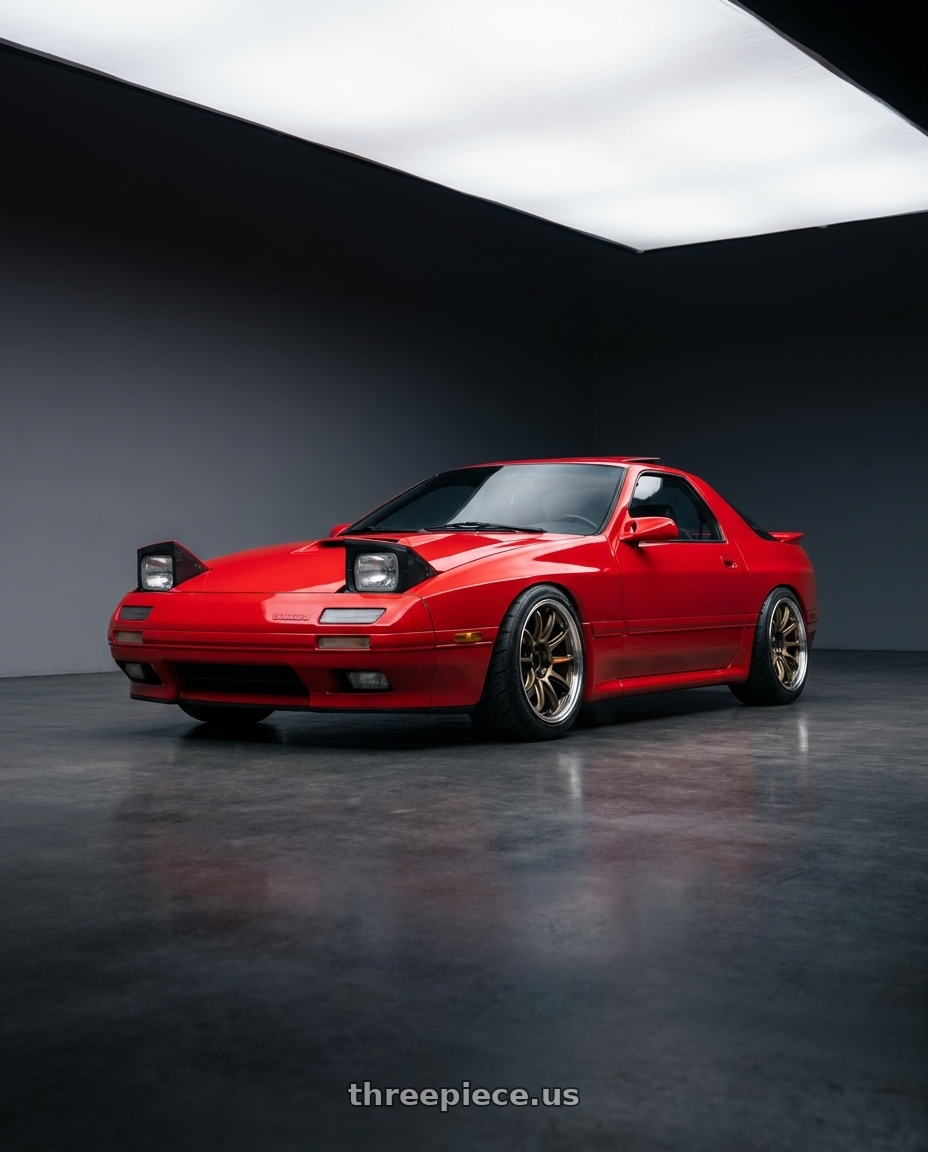 1990 Mazda Rx7 Turbo 2 with Work Emotion Zr10 5x114.3 17x7 +38 Titanium Diamond Lip Cut wheels