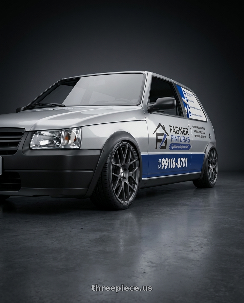 1991 FIAT UNO PRATA ADESIVADO with TSW NURBURGRING 5X114.3 17X7.5 +45 MATTE GUNMETAL wheels