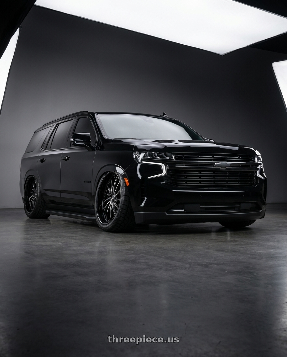2022 RST Chevrolet Tahoe 6.2 engine lowered  with DUB 1PC S263 OG 6X139.7 26X10 +25 GLOSS BLACK MILLED wheels
