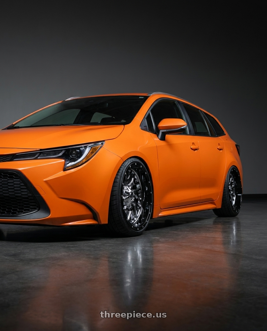 2025 focus active wagon 橘色 with Fuel 2PC D211 TRITON 8X170 22X10 -13 CHROME PLATED GLOSS BLACK LIP wheels