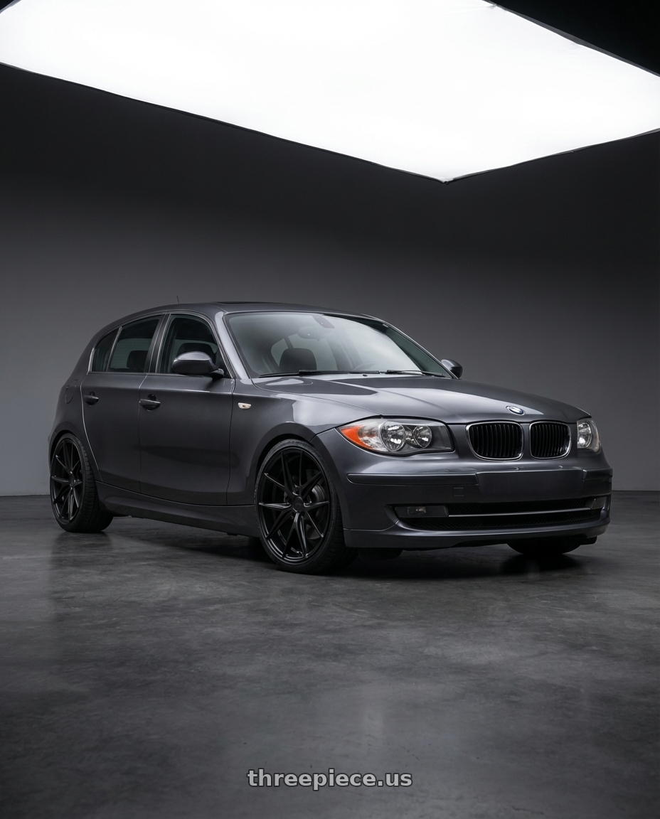 2012 BMW 1 Series E82 with Niche 1PC M117 MISANO 5X120 18X8 +40 MATTE BLACK wheels