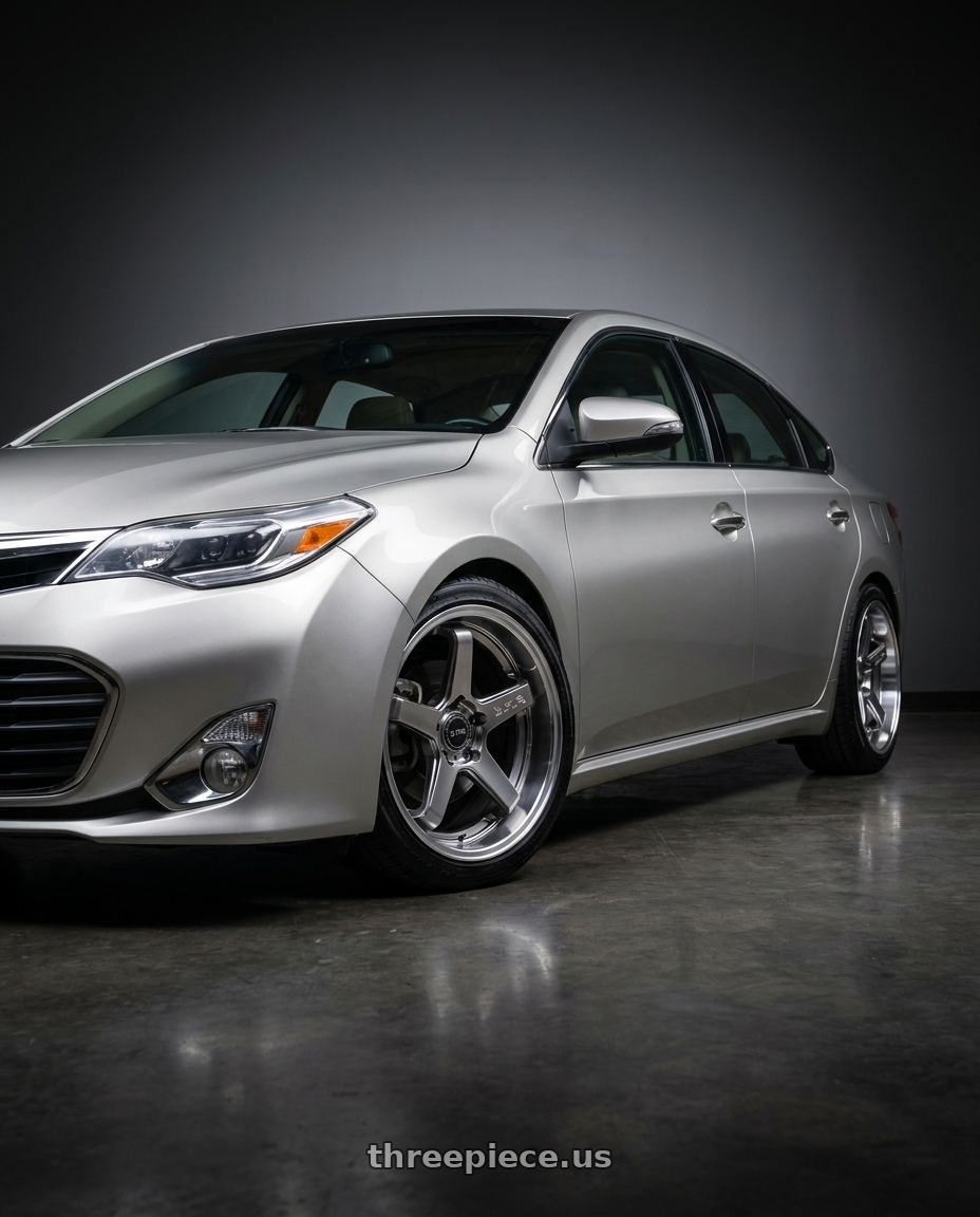 2013 toyota avalon with F1R FC5 5x114 18x8.5 +38 Hyper Black/Polish Lip wheels