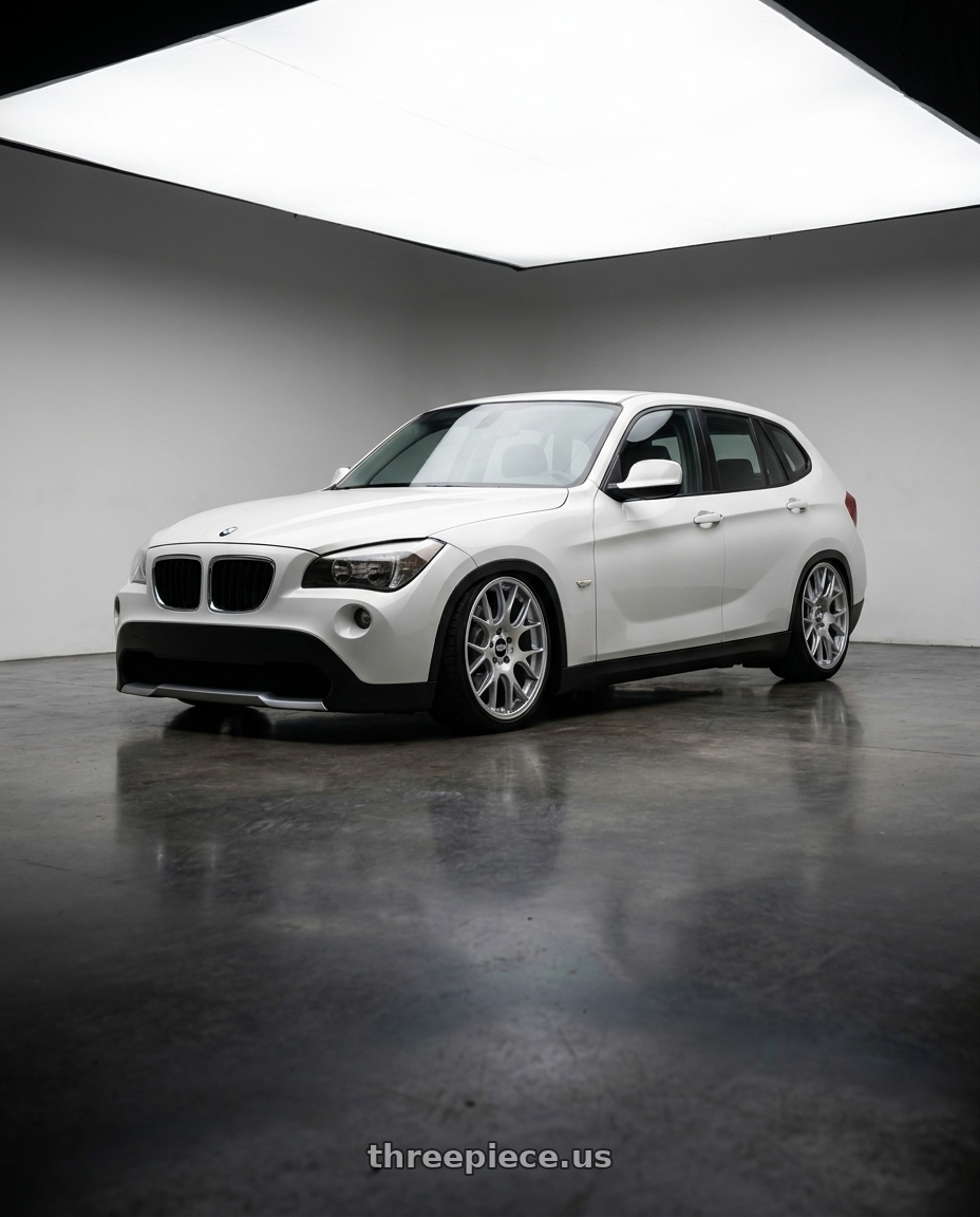 2011 Bmw x1 white with BBS CH-R 5x112 19x9.5 +35 Brilliant Silver Polished Rim Protector wheels
