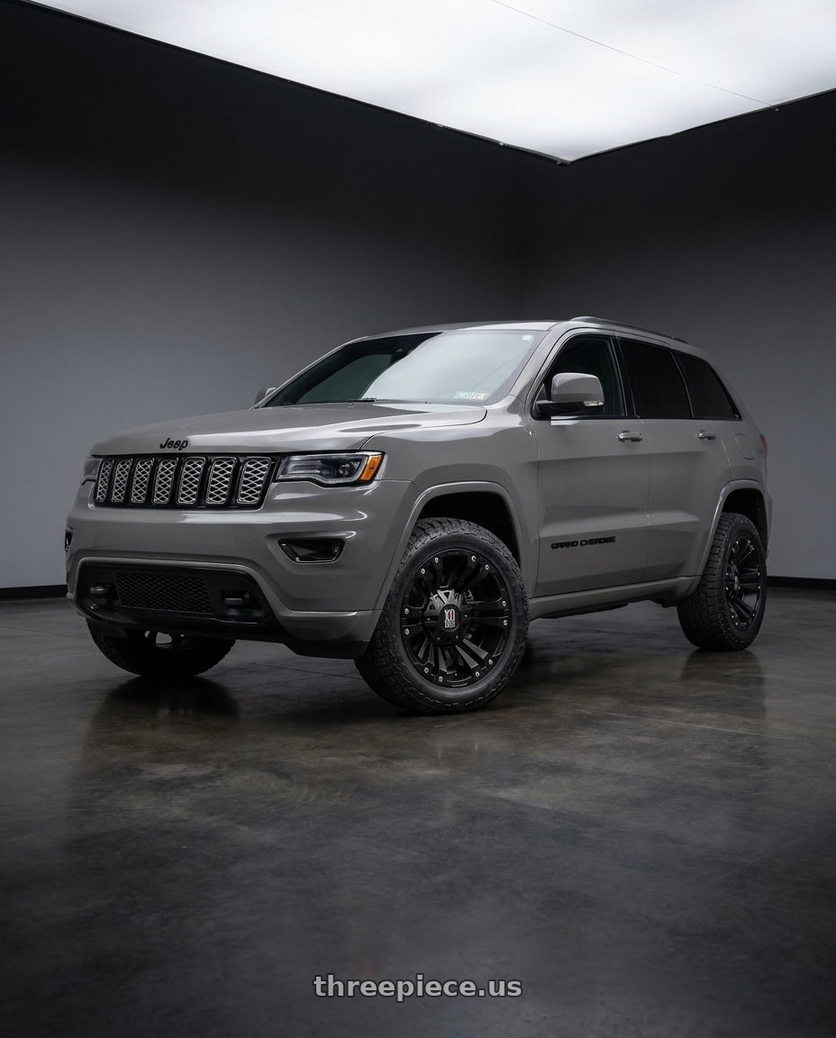 2021 Jeep Grand Cherokee Overland with XD XD822 MONSTER II 5X127/5X139.7 18X9 +18 MATTE BLACK wheels