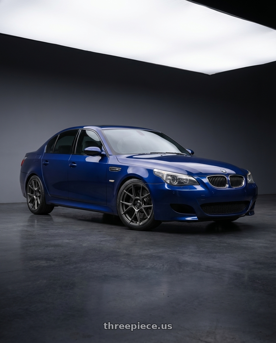 2010 BMW M5 E60 with Konig Ampliform 5x120 19x8.5+32 Dark Metallic Graphite wheels