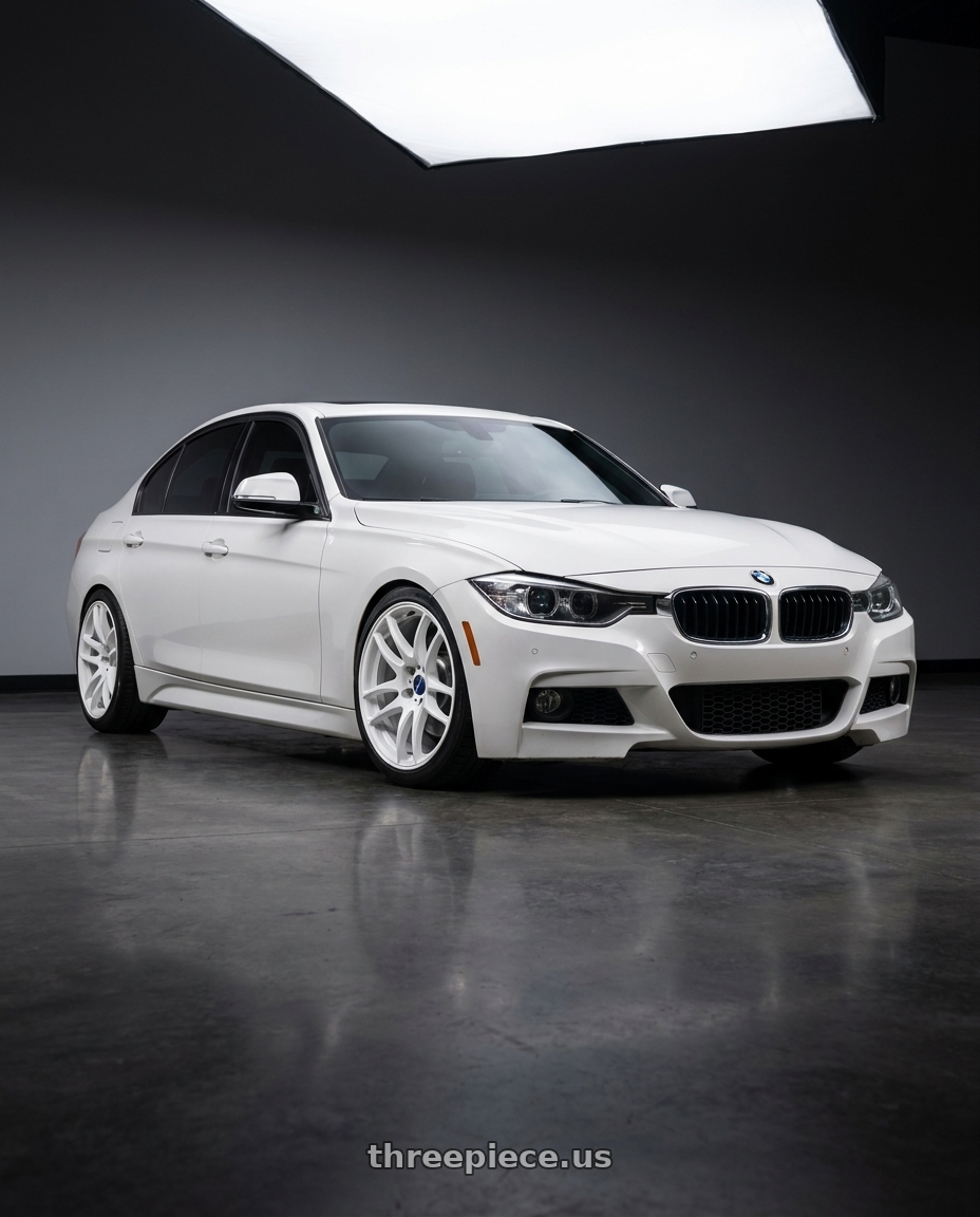2013 bmw 335xi alpine white with Work Emotion CR Kiwami wheels