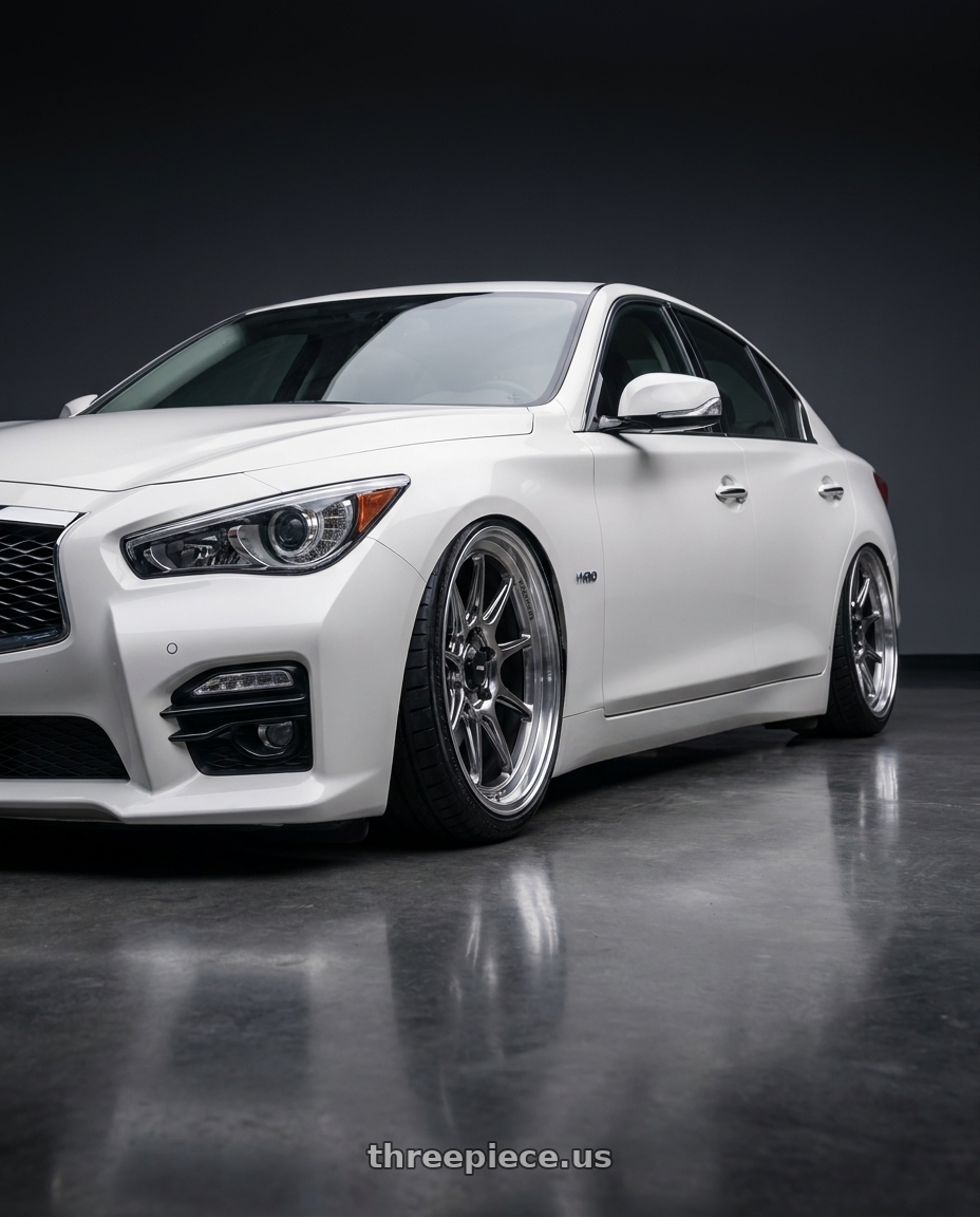 2020 Infiniti Q50 with Konig Countergram 5x114.3 19x11+18 Hyper Chrome / Machined Lip wheels