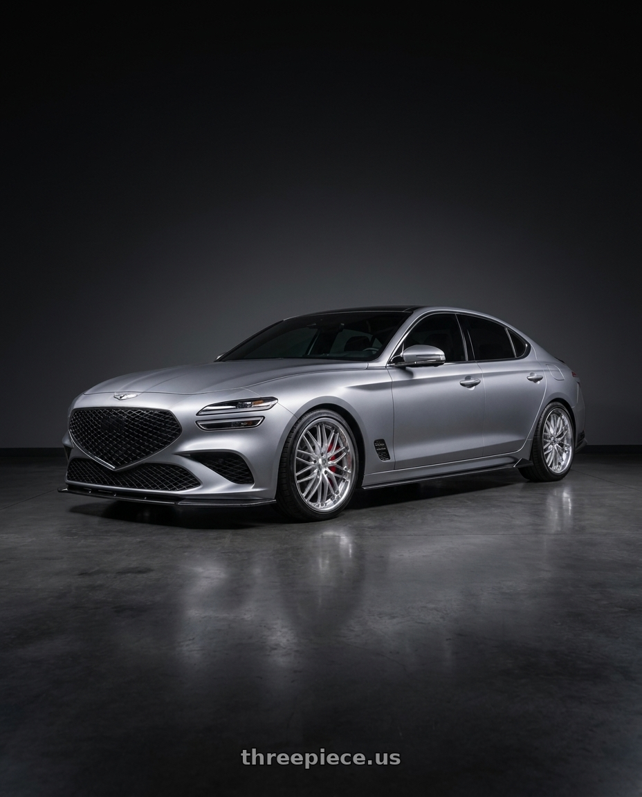 2024 Genesis g70 with MRR GT1 5x114.3 20x10  +40 Hyper Silver Machine Lip wheels