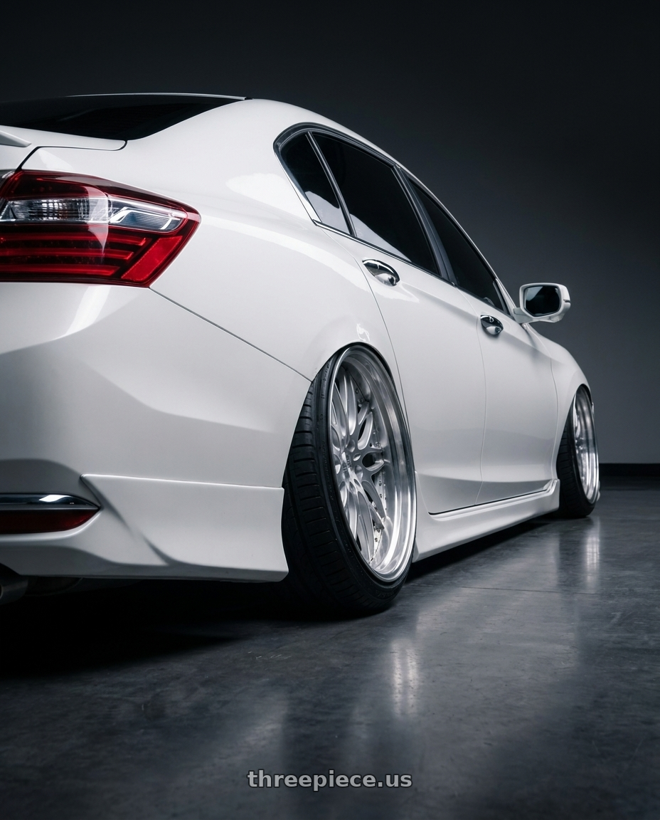 2017 honda accord ex l  with Leon Hardiritt Bugel Reverse Rim 4x98 4x100 16x7.0 ET34 Low Disk Inset wheels rear three quarter view extreme stretch tires