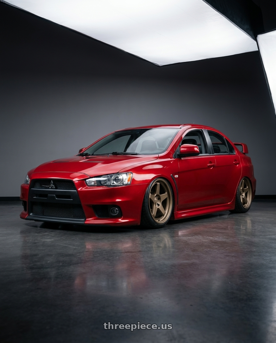 2012 Mitsubishi Lancer Evo X with Kansei K12B KNP 5x114.3 18x9 35 Bronze wheels