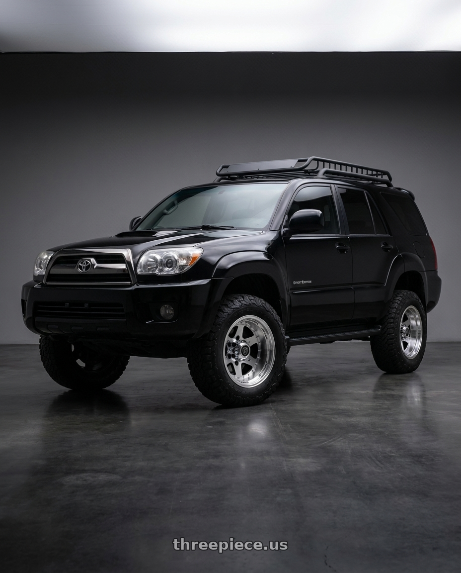 2007 Toyota 4Runner Sport with WHITE DIAMOND W3910 6x139.7 16x10-44 BLACK / MACHINED wheels