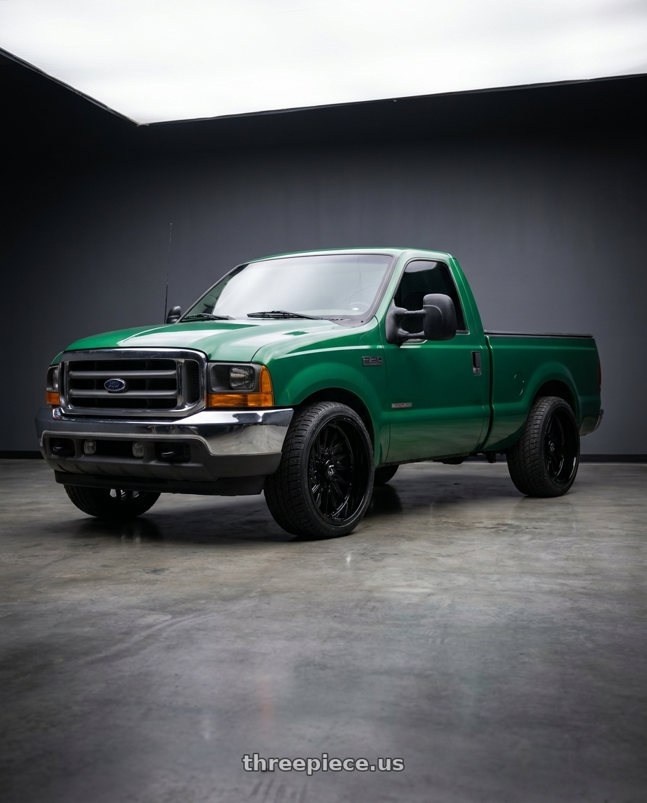 2000 Ford F250 super duty XL with TIS 547B 8X170 20x12 -44 Gloss Black w/Milled Lip Logo wheels