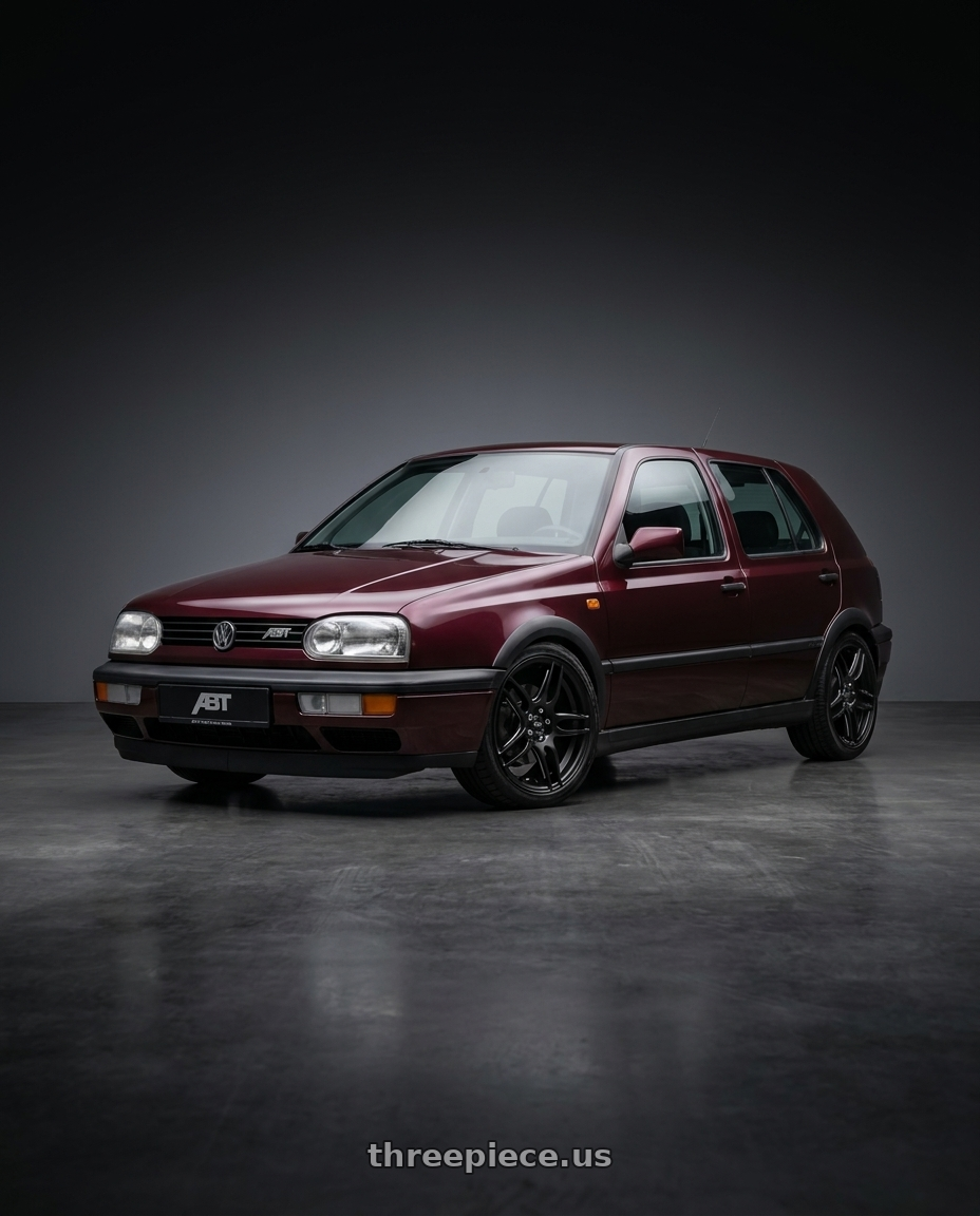 1995 Vw Golf Mk3 Hatchback Abt Dark Burgundy Pearl with Niche 1PC M106 NR6 4X100/4X114.3 18X8 +40 MATTE BLACK MILLED wheels