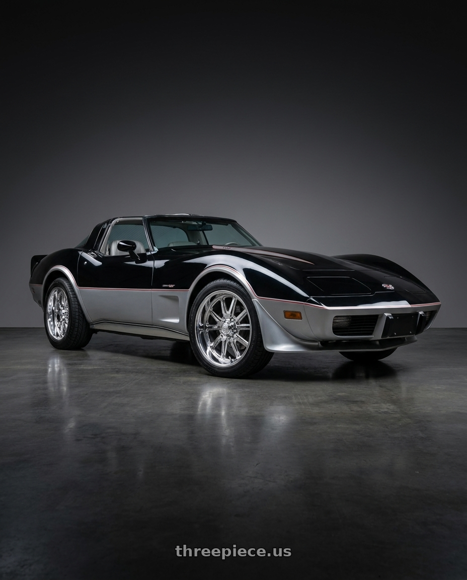 1978 chevy Corvette with US Mag 1PC U110 RAMBLER 5X120.65 15X7 +1 CHROME PLATED wheels