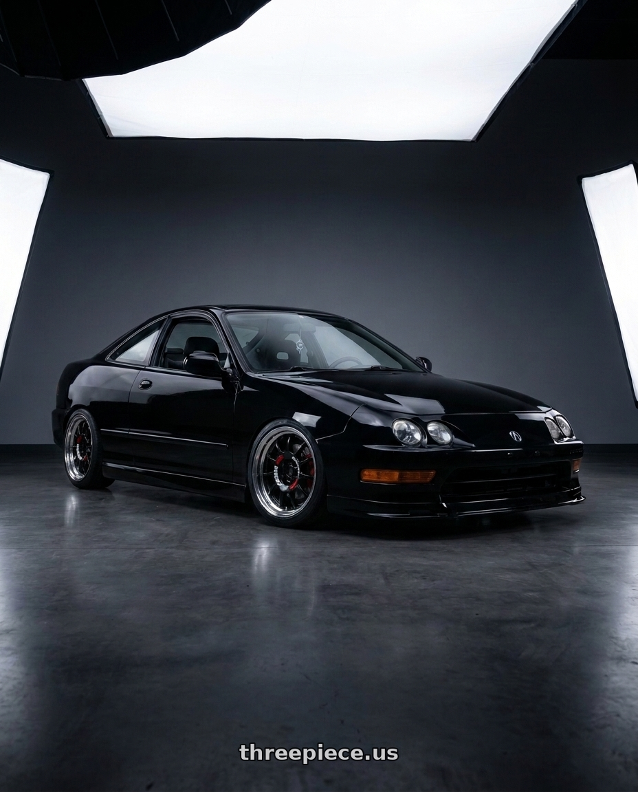1998 Acura Integra gsr with Work Emotion Rs11 2p 4x100 16x6 38 black wheels