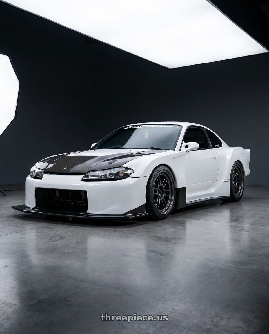 1998 Nissan s15 with Enkei RPF1RS 5x114.3 18x11-10 Matte Gunmetal wheels