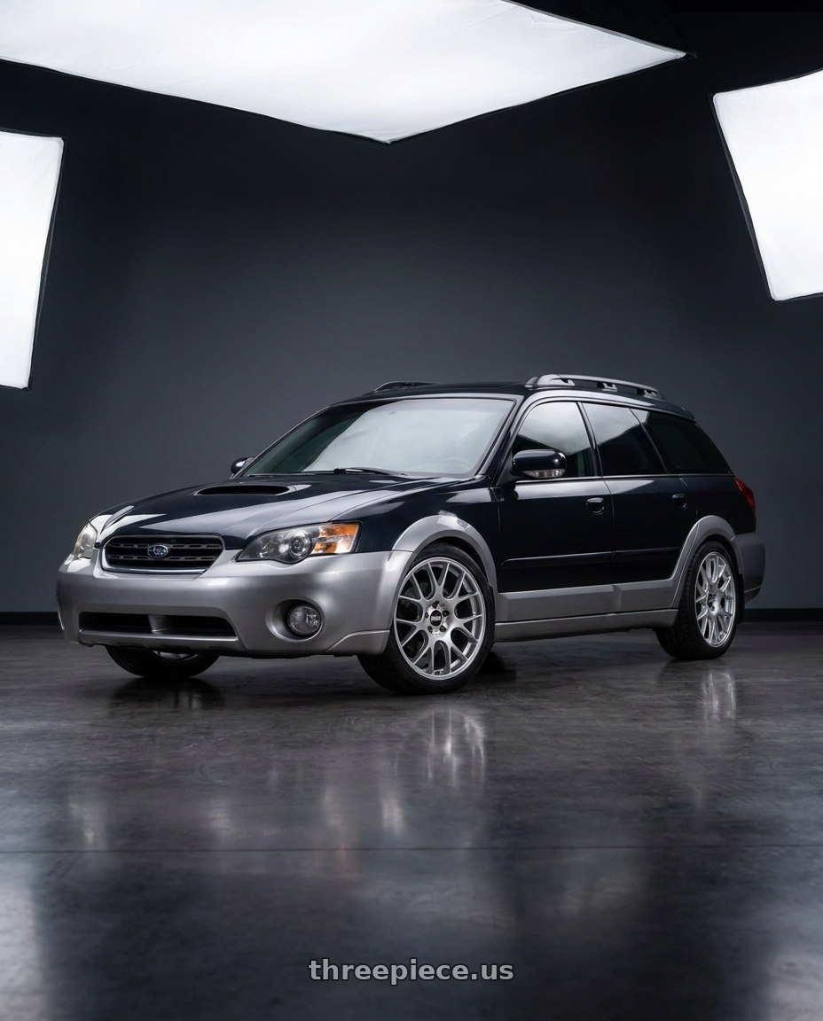 2009 Subaru Outback with BBS CH-R 5x120 19x9.5 +35 Brilliant Silver Polished Rim Protector wheels