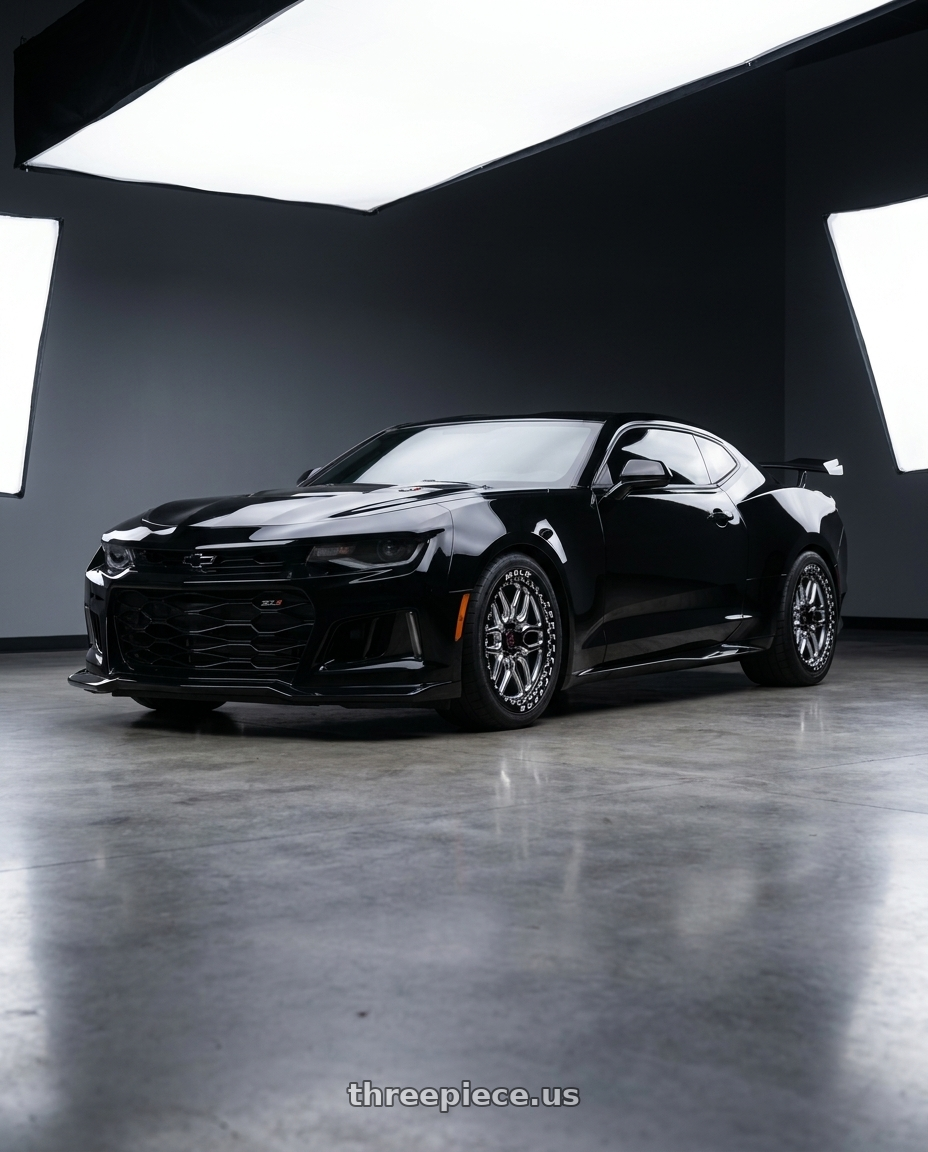 2017 Chevrolet Camaro zl1 with WELD Street Performance Laguna 6 Beadlock 6x139.7 20x10 +38 Gloss Black/Milled Diamond Cut Lip wheels