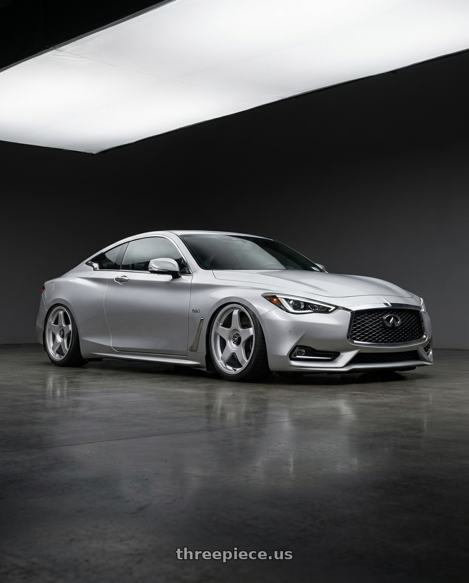 2020 Infiniti Q60 with fifteen52 CHICANE 5x114.3 / 5x120 19x8.5 +35 SPEED SILVER (GLOSS SILVER) wheels