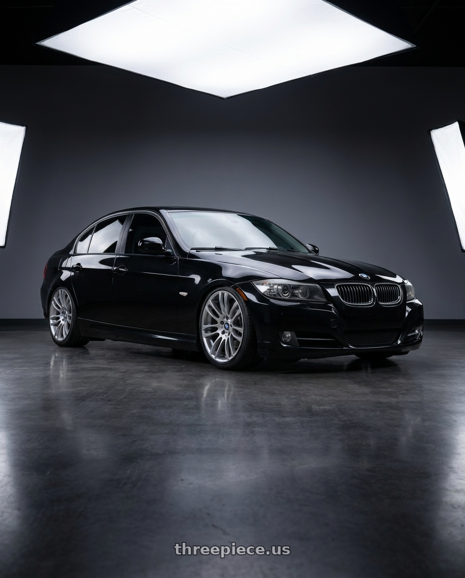 2011 bmw 335d with Ssr Reiner Type 12R 5x120 19X9 38 Super Low Disk Titan Silver wheels
