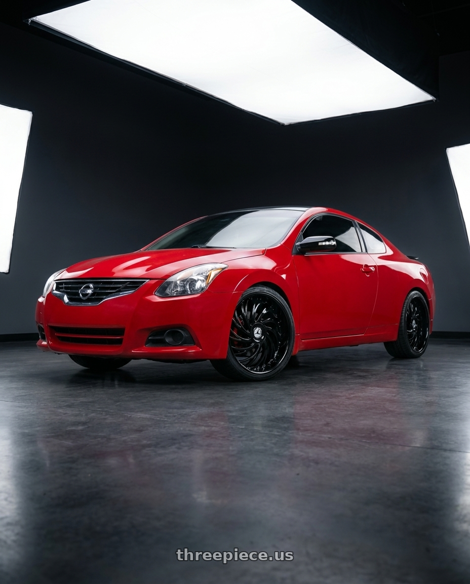 2010 Nissan Altima Coupe with Azara AZX-101 5x112/5x114.3 22x8.5 +38 Gloss Black wheels