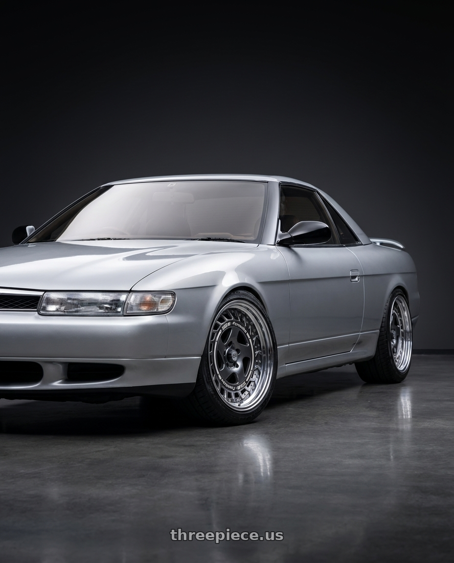 1990 eunos cosmo with FORMULA AERO SPOKE 5X100 18X8.5+25 HP Disk Titan Silver wheels
