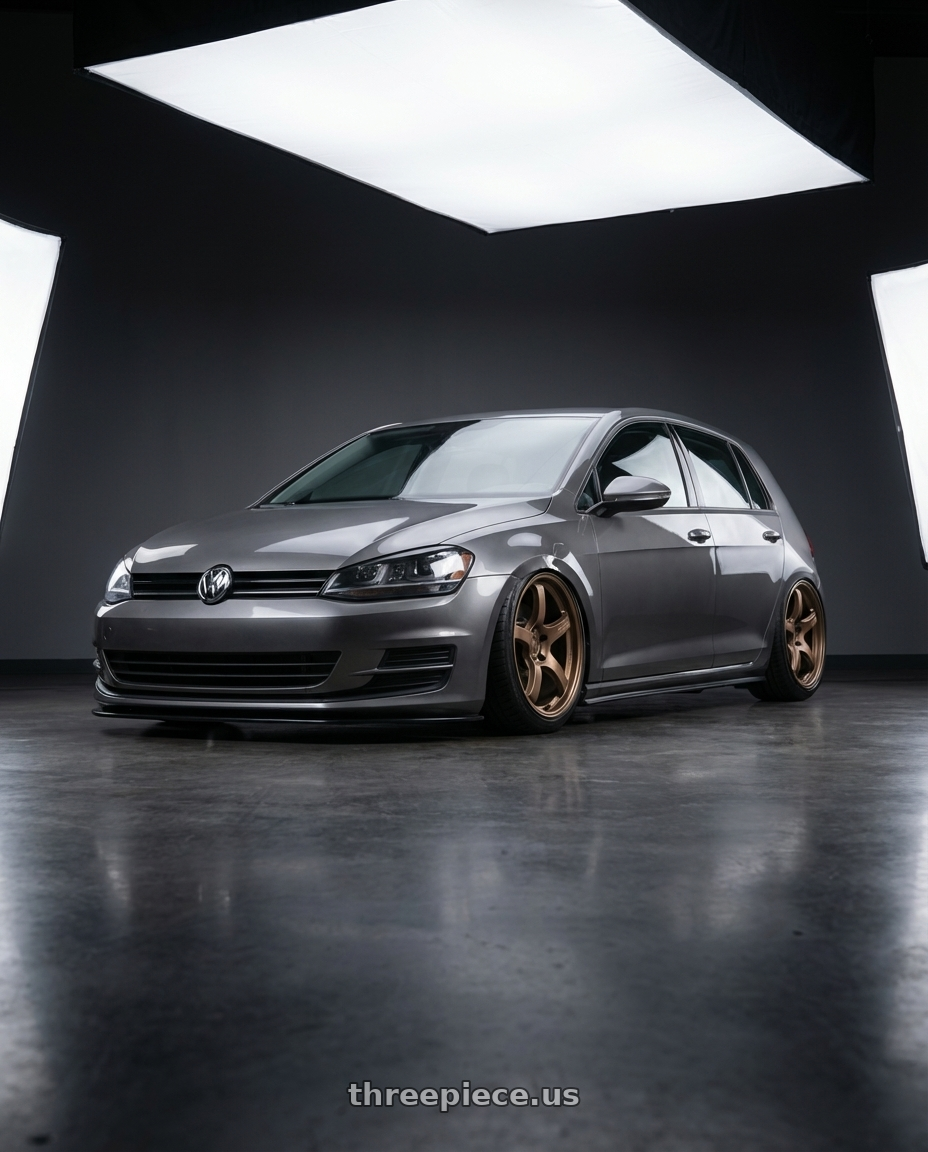 2019 Volkswagen GTI MK7 with Gram Lights 57CR 5x112 19x10.5+35 Bronze II wheels