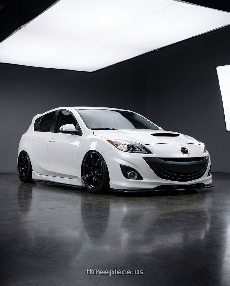 2012 Mazda Mazdaspeed3 with Advan RGIII 5x114.3 18x9.5+45 Gloss Black wheels