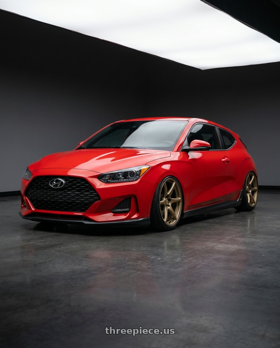 2022 Hyundai Veloster N with Kansei K11B Tandem 5x114.3 19x9.5 12 Bronze wheels