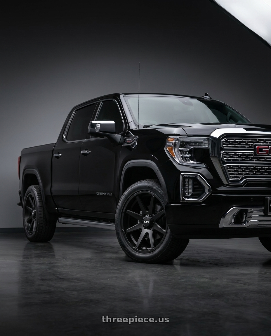 2021 GMC Sierra 1500 AT4 with Ion Type 143 6x139.7 20x10-19 Matte Black wheels