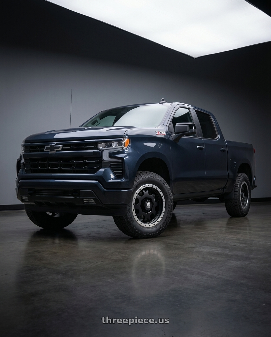 2023 Chevrolet Silverado 1500 with XD XD125 6X139.7 20X9 +18 MATTE BLACK WITH MACHINED REINFORCING RING wheels