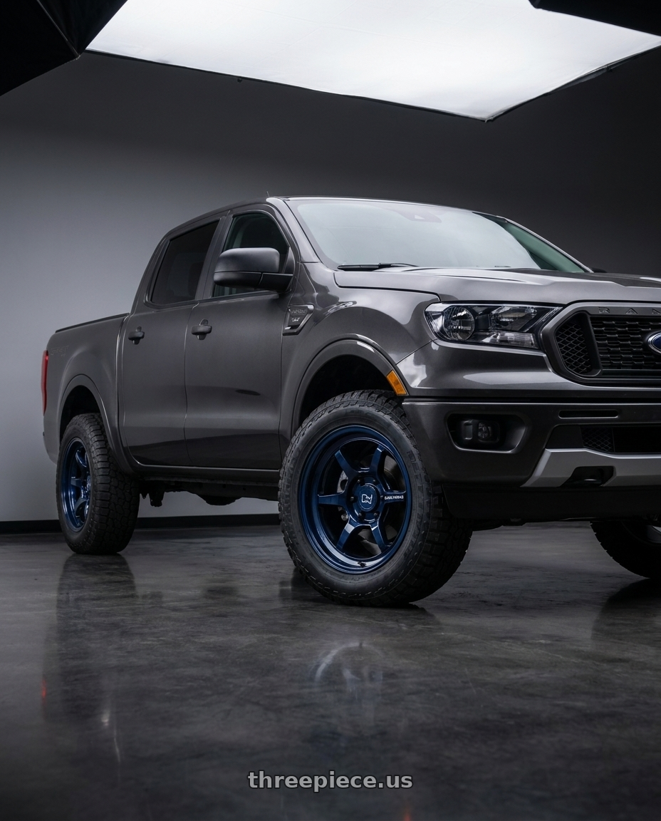 2021 Ford Ranger XL with Black Rhino SHOGUN 6X139.7 17X9 -38 GLOSS MIDNIGHT BLUE wheels