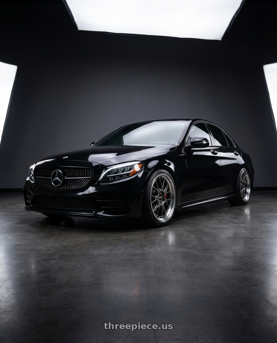 2021 Mercedes Benz C300 Night Edition  with BBS LM-R 5x112 19x9.0+44 Diamond Black wheels