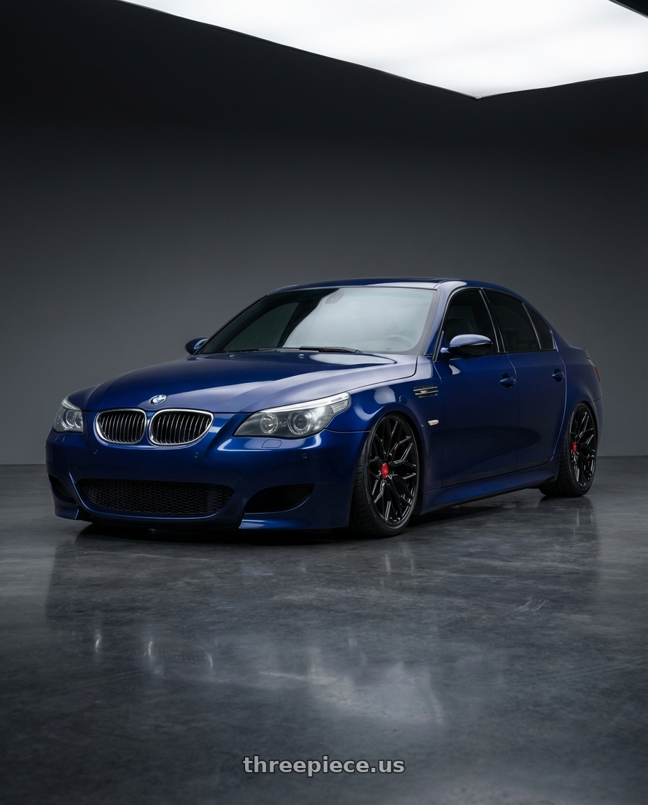 2010 BMW M5 E60 with Vossen HF-2 20x9 / 5x120 / ET35 / Flat Face / 66.9 - Gloss Black Wheel - HF2-0B03 wheels