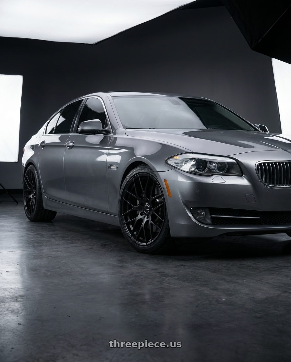 2016 BMW 5 Series F10 with Avant Garde Wheels M359 5X120 19x10 +38 Matte Black wheels