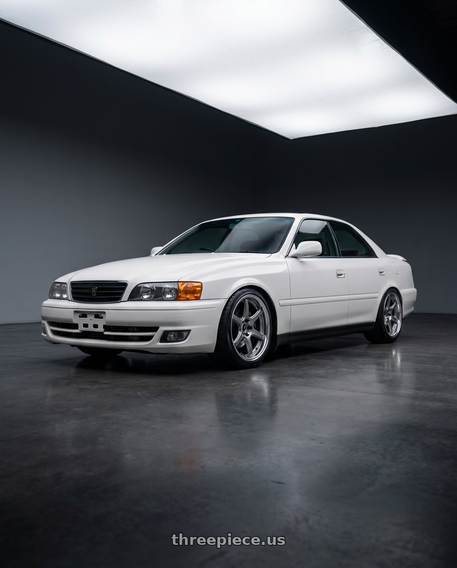 1998 Toyota Chaser with Work T7r 2P 5x114.3 18x9.5 +22 GT SILVER wheels