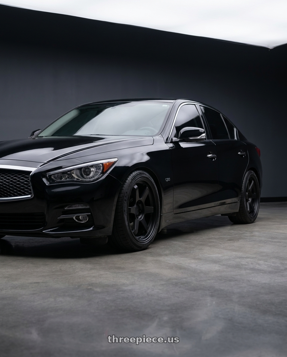 2018 Infiniti Q50 Luxe with 9six9 SIX-1 5x114.3 17X9 +35 Matte Black wheels