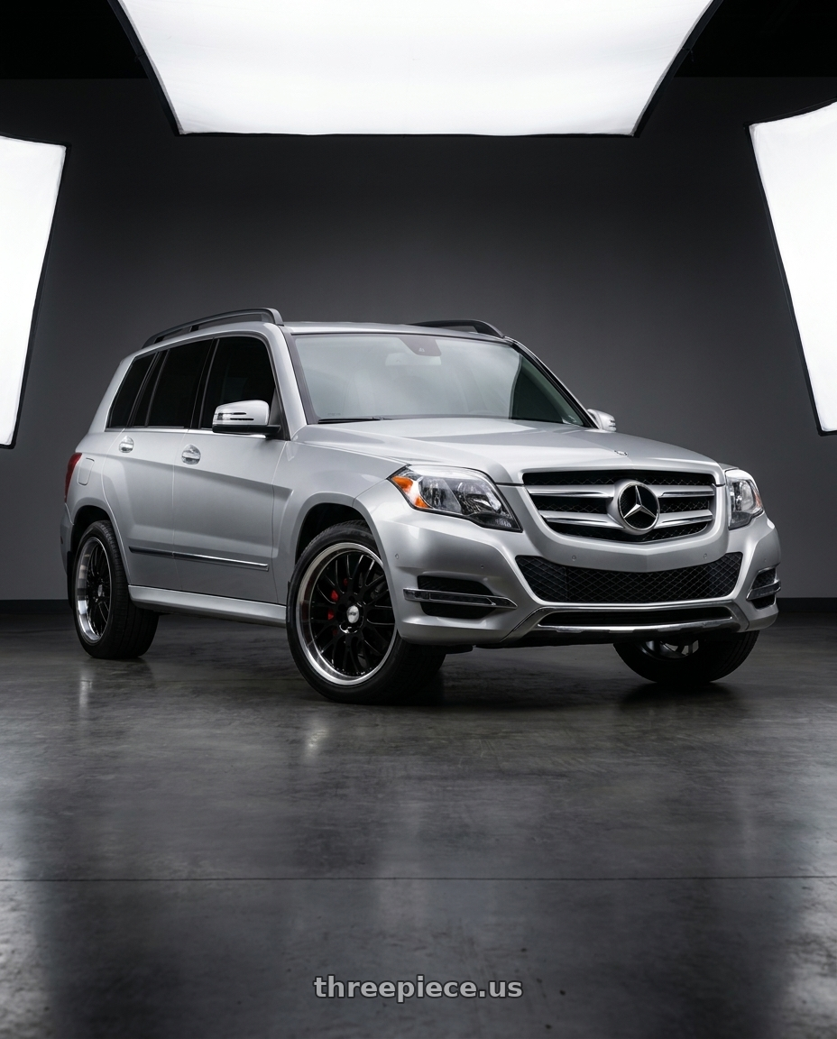 2015 Mercedes Benz GLK350 4MATIC with TSW TREMBLANT 5X112 20X8.5 +35 GLOSS BLACK W/ MIRROR CUT LIP wheels