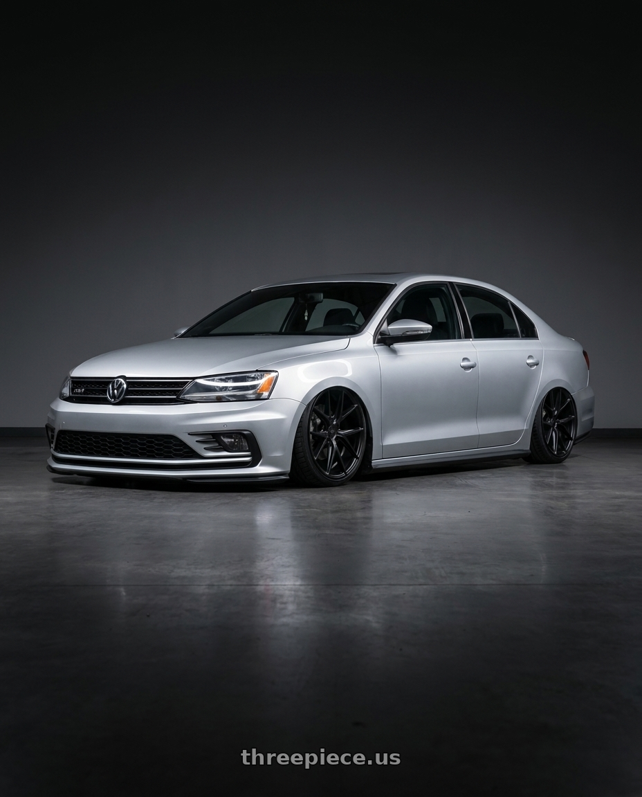 2016 Volkswagen Jetta GLI MK6 with Niche 1PC M117 MISANO 5X112 18X8 +42 MATTE BLACK wheels