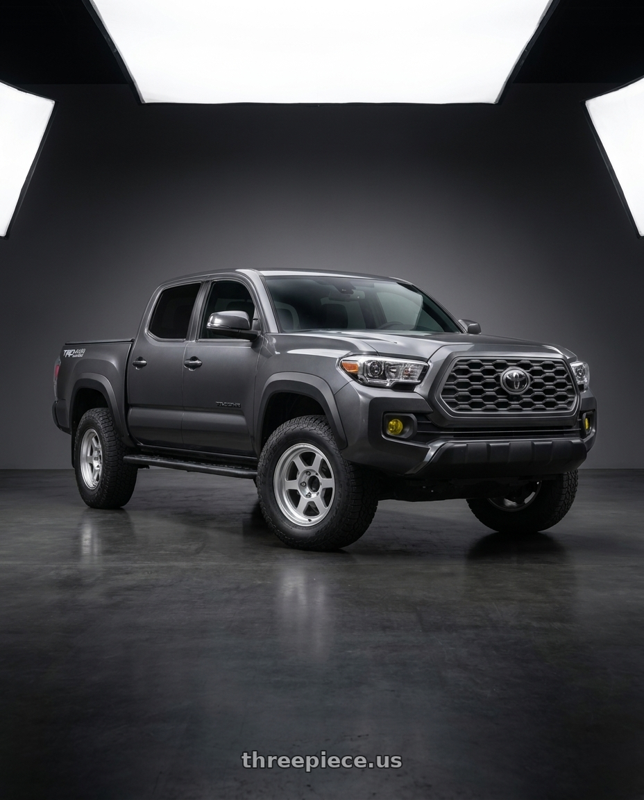 2021 Toyota Tacoma TRD Offroad with Volk Racing TE37XT M-SPEC 6x139.7 17x8.5 -10 DIAMOND SILVER wheels